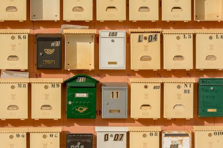 apartment building mailboxes